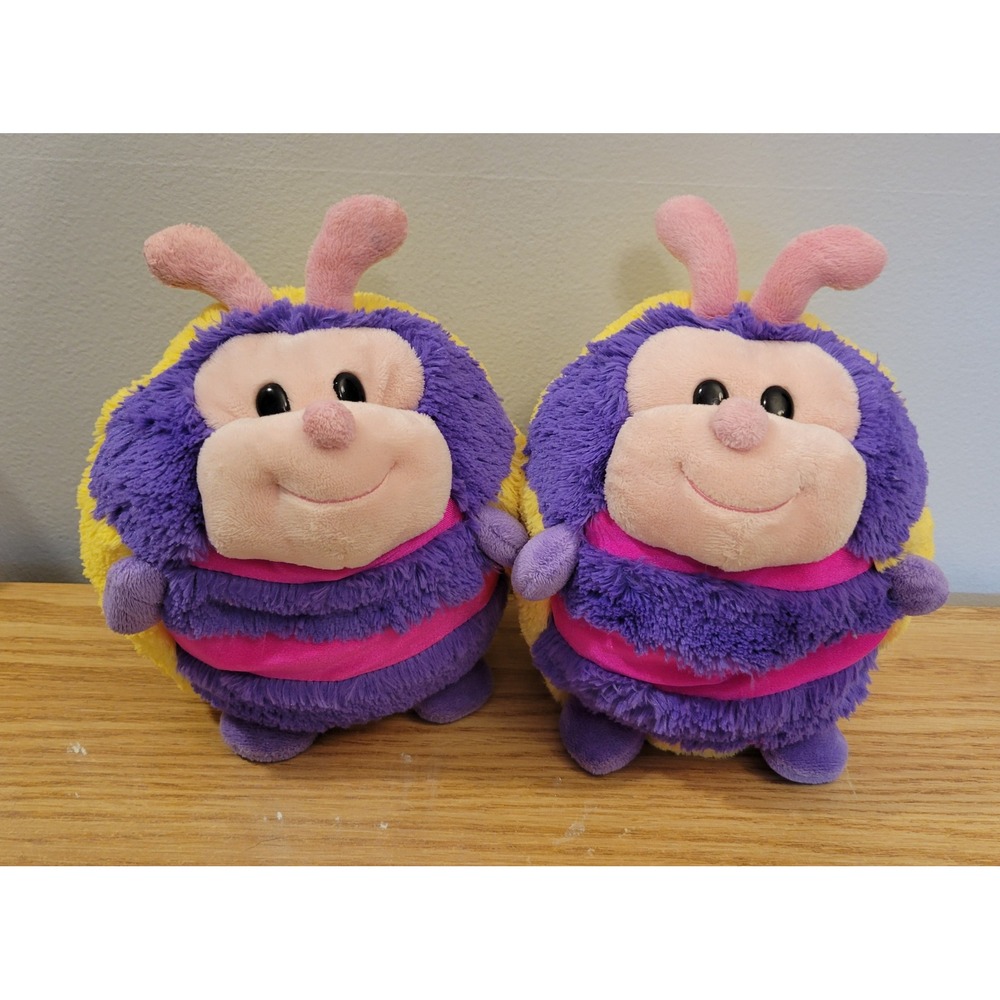 Mushabelly Chatter Girl Ladybug Plush Jay at Play Purple Yellow Set of 2 8.5in